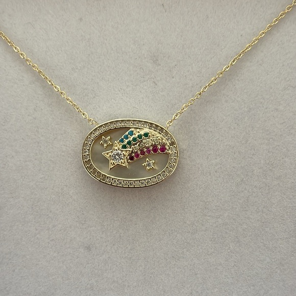 Melinda Maria Star & Rainbow Gold Necklace - Picture 4 of 5